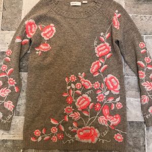 Anthropologie Embroidered Sweater